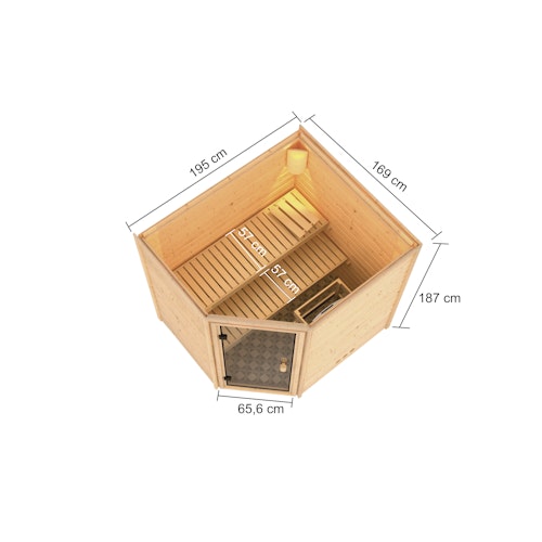 Karibu Woodfeeling Sauna Elea - 38 mm Massivholz Aktionssauna
