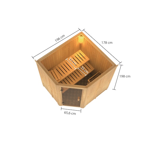 Karibu Woodfeeling Sauna Bodo - 68 mm Aktionssauna