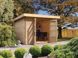 Karibu Woodfeeling Gartenhaus Bastrup 3 naturbelassen - 28 mm