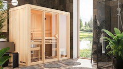 Karibu Sauna Avari 2 Superior mit Fronteinstieg 68 mm - 230 Volt Plug & Play